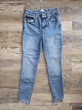 Good American Skinny Jeans with Frayed Raw Hem Size 10/30